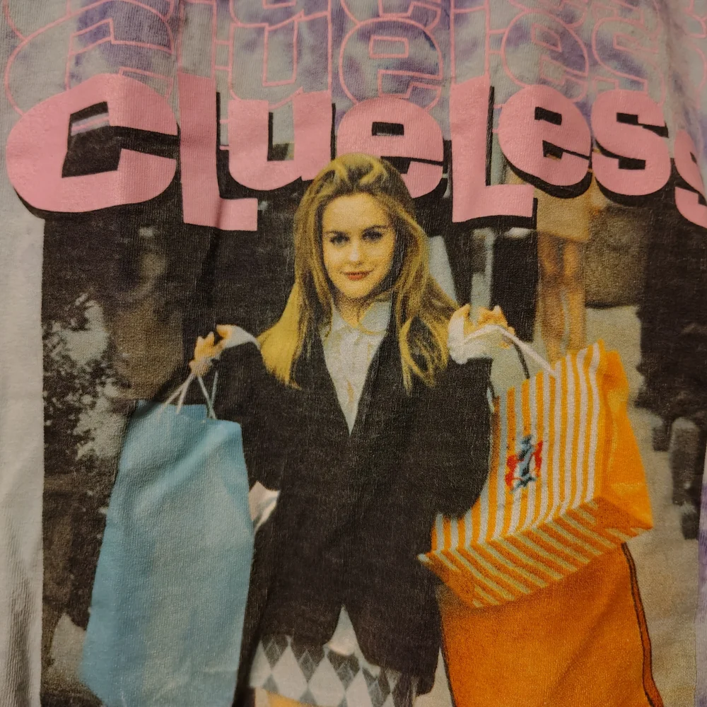 Clueless Graphic Purple/Blue Tie-Dye Tee Medium - Picture 5 of 6